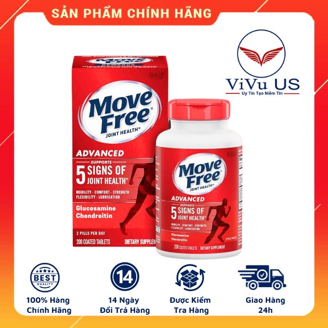 Viên uống bổ khớp Schiff Move Free 200 viên Joint Health Advanced (mẫu mới)