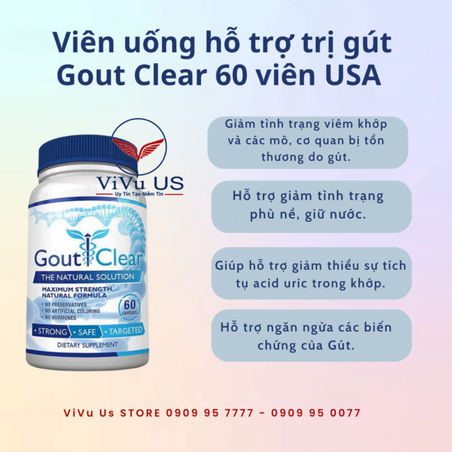 Review Thuốc Gout Clear 60 viên Usa