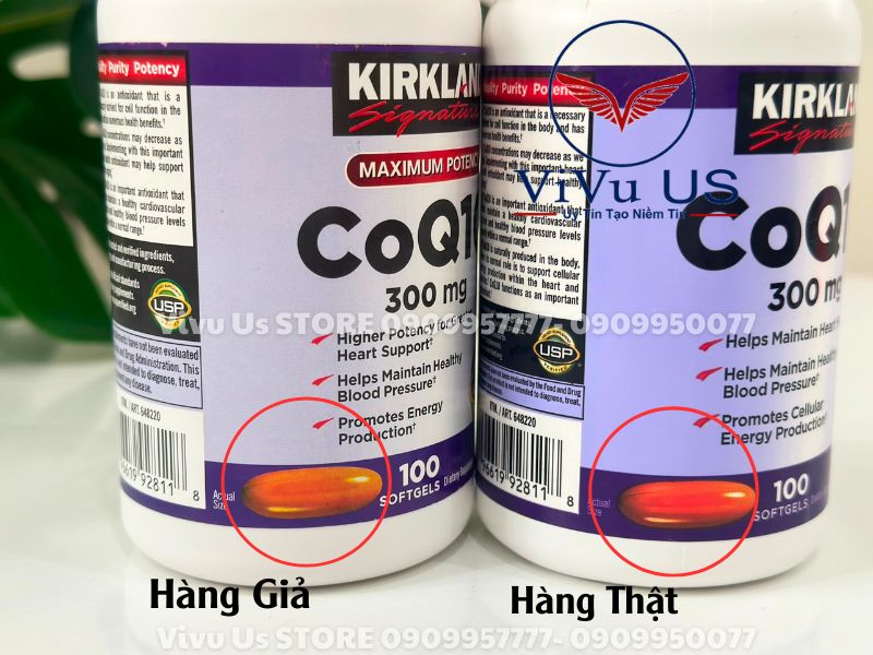 Cach Phan Biet Coq10 300mg Kirkland