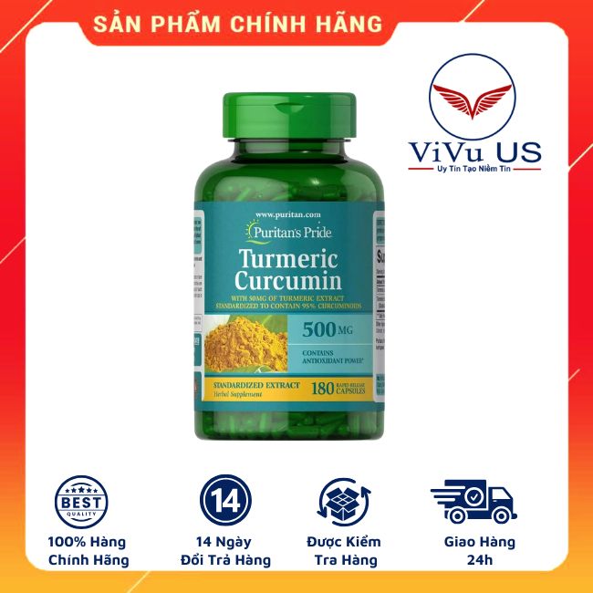 Viên Uống Tinh Bột Nghệ Turmeric Curcumin 500mg Puritan’s Pride: Bí Quyết Vàng Cho Sức Khỏe Toàn Diện
